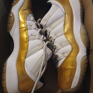 Jordan Air 11 Retro Low BG in White and Gold